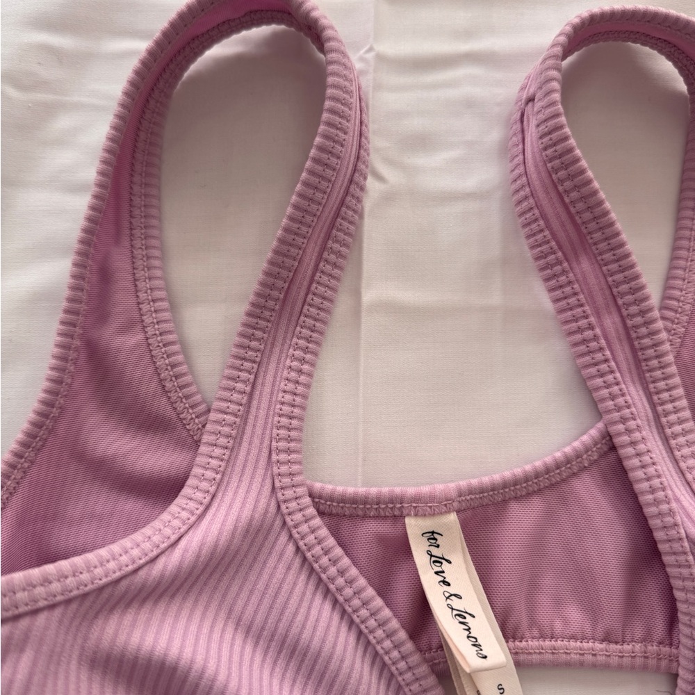 For Love & Lemons Lavender Ribbed Set - Picture 6 of 7